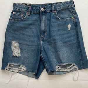 High Waisted Bermuda Jean Shorts